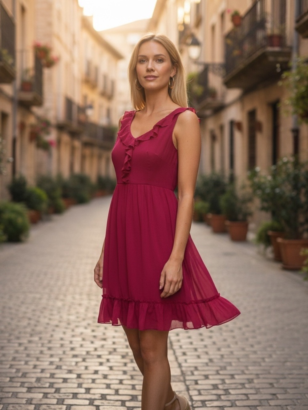 Anthropologie Silk Chiffon Ruffled Mini Dress 2 coquette ethereal